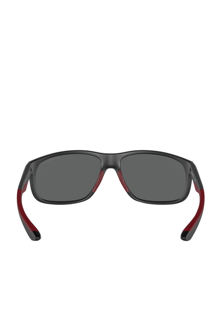 نظارة شمسية للرجال بإطار D أسود وعدسات بلون رمادي داكن